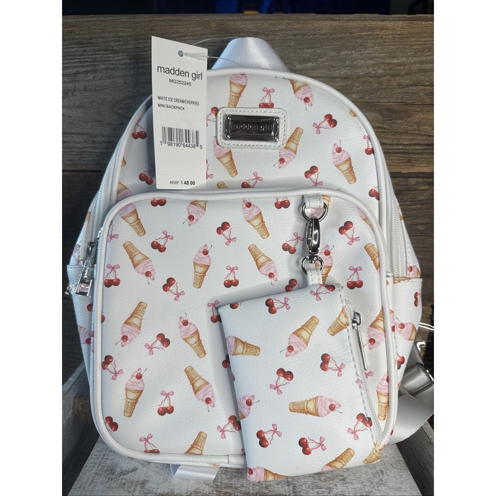 Madden Girl White Ice Cream Mini Backpack |‎ MSRP = $48